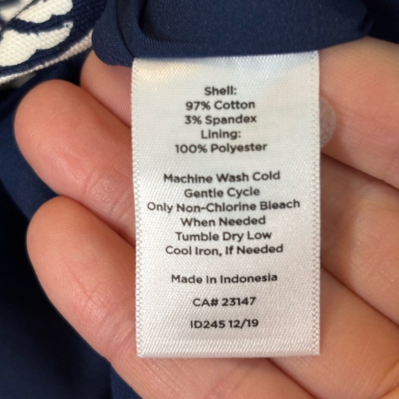 Talbots Navy and White Floral Pencil Skirt - Picture 6 of 8